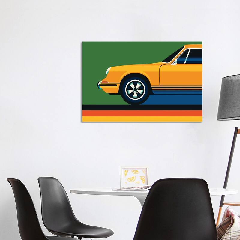 iCanvas "Orange Vintage Sports Car Side Front" by Bo Lundberg Canvas Print - 26x40x1.5