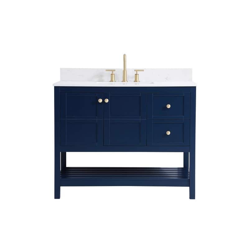 Elegant Lighting VF16442-BS Theo 42" Free Standing Single Basin Vanity - Blue