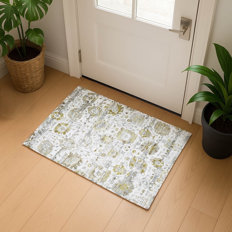 Premium Washable Super Soft Traditional Mayfield Rug - Linen - 1'8" x 2'6"