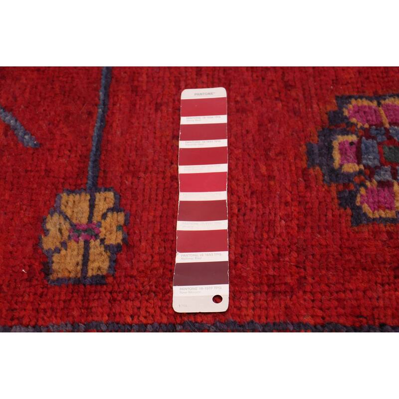 ECARPETGALLERY Hand-knotted Melis Vintage Dark Red Wool Rug - 4'6 x 12'3