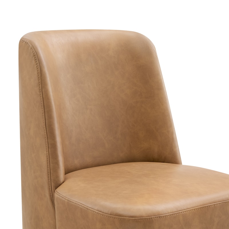 Brian Modern Dining Chairs with Casters&Wood Base Set of 2