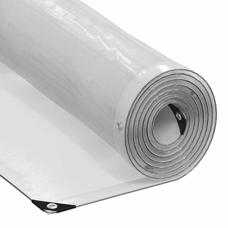 vidaXL Clear Tarpaulin with Eyelets 9.8x9.8/13.1/19.7/26.2' Polyethylene - Transparent - 9.8 x 19.7'