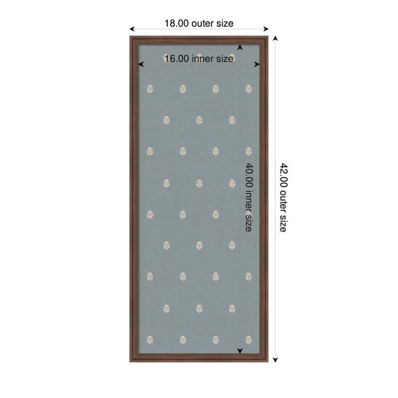 Kate and Laurel Pinboard Blue Botanical Block Print