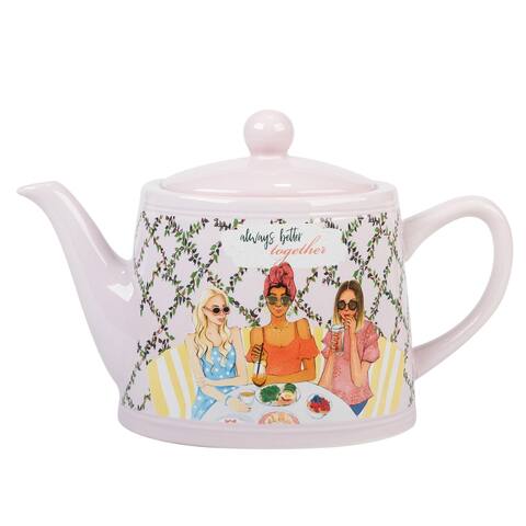 Certified International Girlfriends Teapot, 56 ounces - 56 oz.
