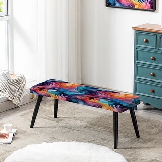 Designart - Celestial Aura Spirals - Abstract Upholstered Bench ...
