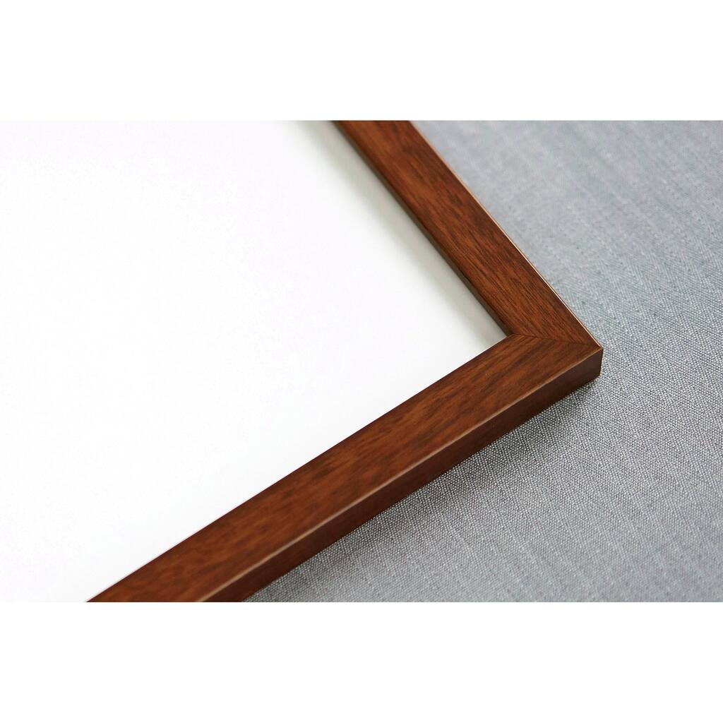 11x14 Mahogany Wood Picture Frame - UV Acrylic, Foam Board Backing, Hanging Hardware