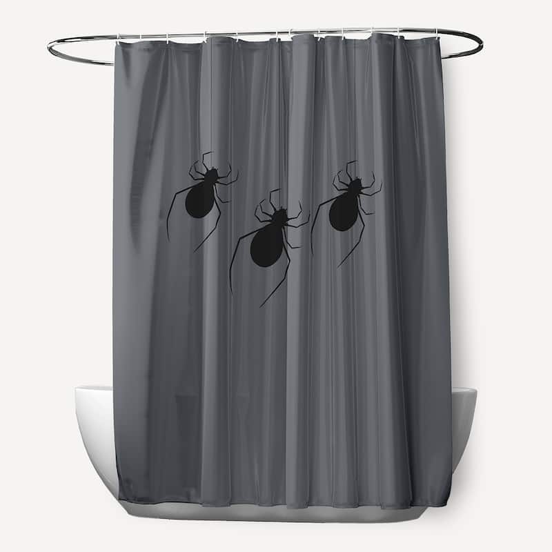 Hanging Spiders Shower Curtain - Steel Gray