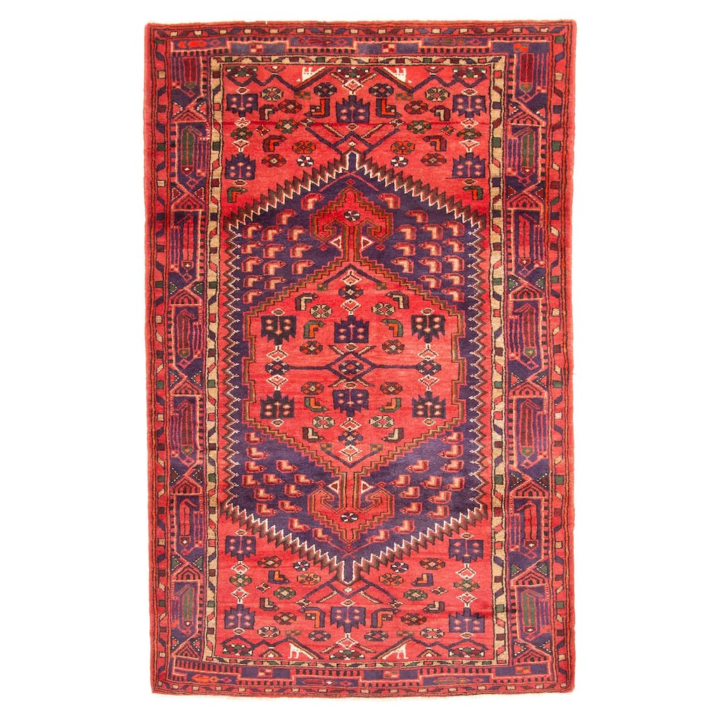 ECARPETGALLERY Hand-knotted Andelz Navy Wool Rug - 4'3 x 7'1