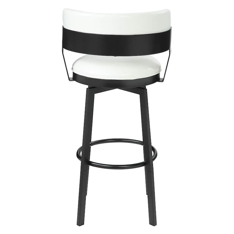 Azalea Park Barrel Back Indoor Adjustable Faux Leather Swivel Barstool - 19.49 W x 18.5 D x 37.8 H"