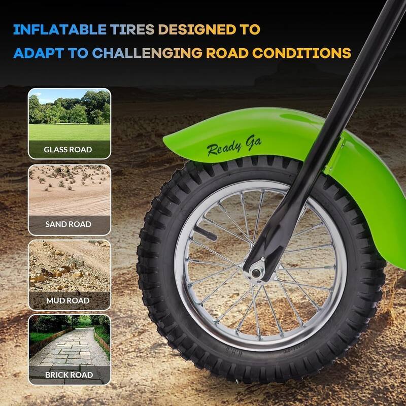 Electric Off-Road Motorcycle, Ride on Toy Dirt Bike for 13+ Kids Best Gift