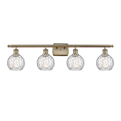 Innovations Lighting Athens Water Glass - 4 Light 36" Bath Vanity Light - 6"Shade