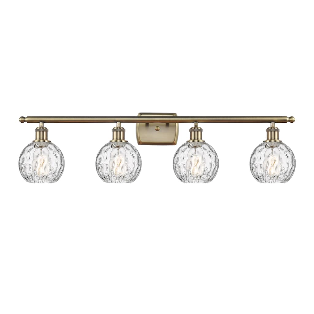Innovations Lighting Athens Water Glass - 4 Light 36" Bath Vanity Light - 6"Shade