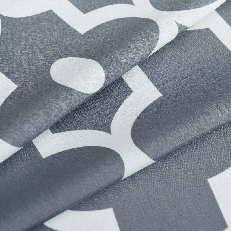 Textured Fabric Shower Curtain, 72"x72", Dark Grey Morocco Print