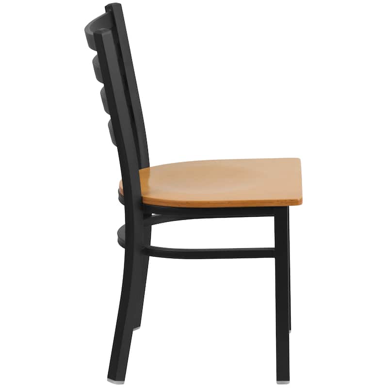 Ladder Back Metal Restaurant Chair - 16.5"W x 17"D x 32.25"H - 16.5"W x 17"D x 32.25"H