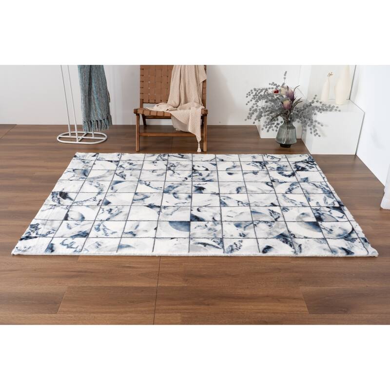 Luxury Collection Blue/Grey 5x7 Area Rug