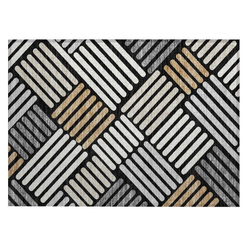 Machine Washable Indoor/ Outdoor Modern Weave Chantille Rug