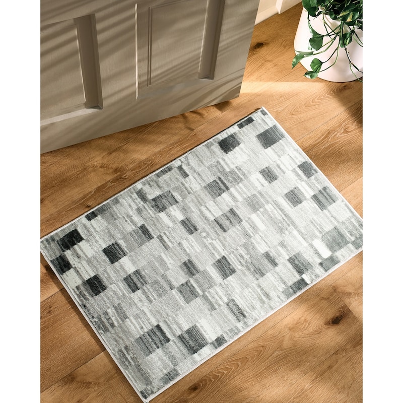 Livabliss Monte Carlo Modern Area Rug - Black/Grey - 5'3" x 7'3"