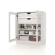 preview thumbnail 20 of 47, Palace Imports 100% Solid Wood Short Clear Glass Bathroom Storage Cabinet with 2 Drawers, 32" W x 35.75" H
