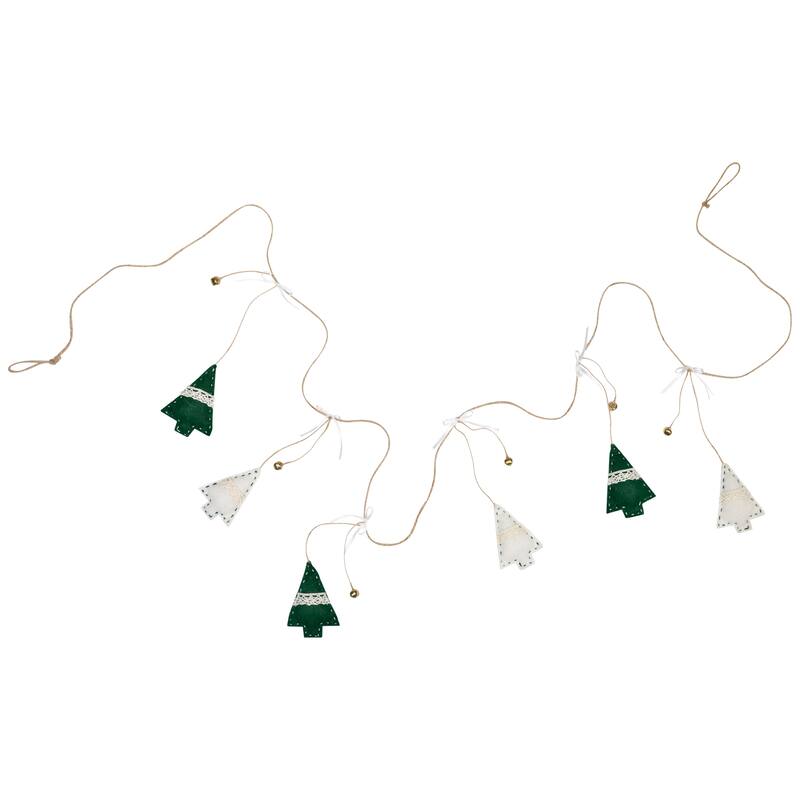 Mini Plush Trees with Jingle Bells Christmas Garland - 5.75'