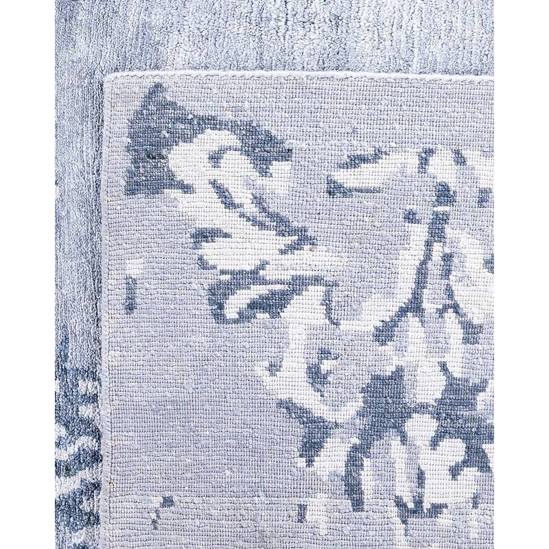 Modern One-of-a-Kind Hand-Knotted Area Rug, Blue - 9' 2" x 12' 3"