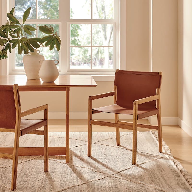 Orín Leather Dining Chair - Chestnut Tan