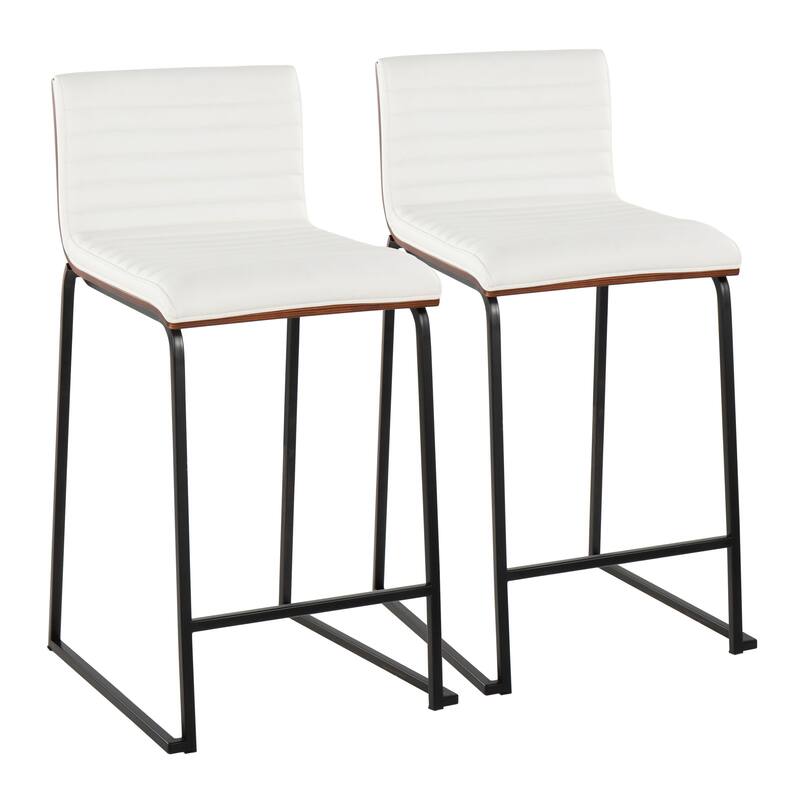 Silver Orchid Magda 26" Fixed-Height Upholstered Counter Stool (Set of 2)