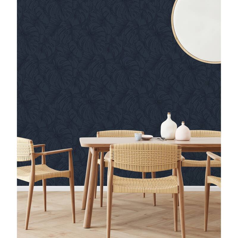 Scott Living Borneo Indigo Peel and Stick Wallpaper