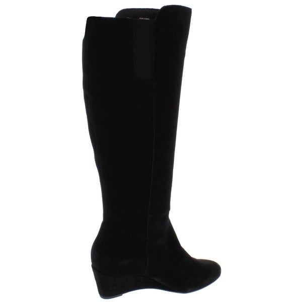 anne klein suede wedge boots