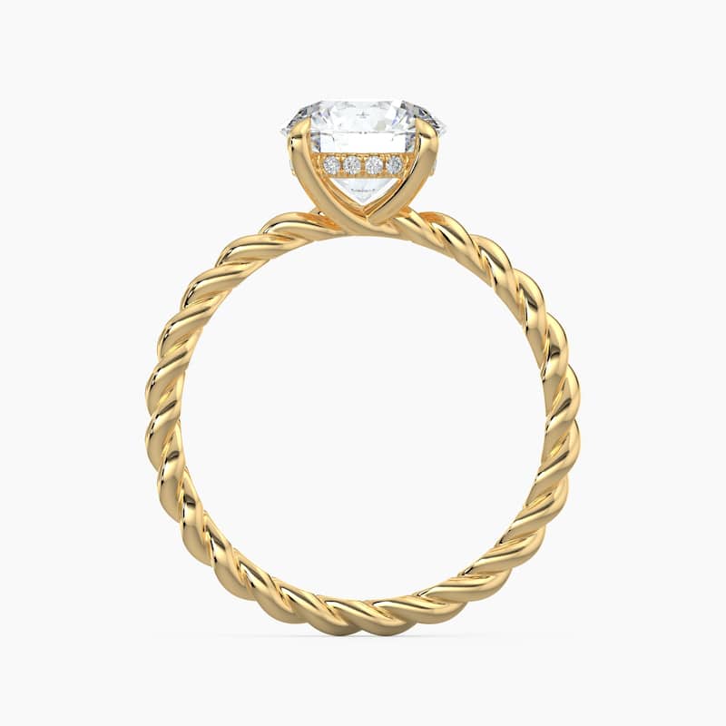 Auriya 14k Gold Lab Grown Round Diamond Twisted Hidden Halo Engagement Ring 1.00 to 5.00 ct. tw. (F-G, VS)
