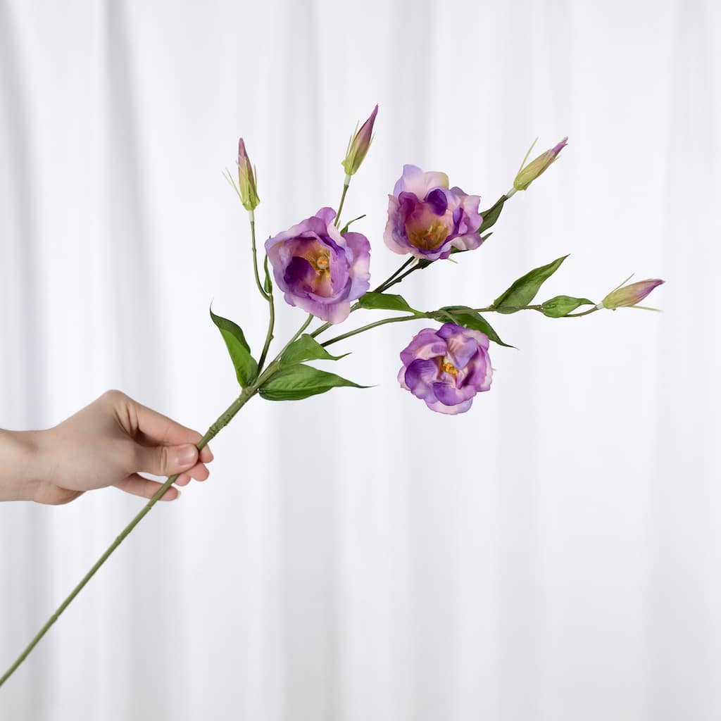Purple Decorative Artificial Lisianthus Flowers(Pack of 1 Branch)