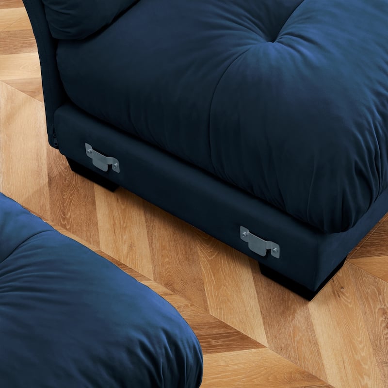 166" Modular U-shaped Sectional Sofa Cloud Couch with Movable Ottomans