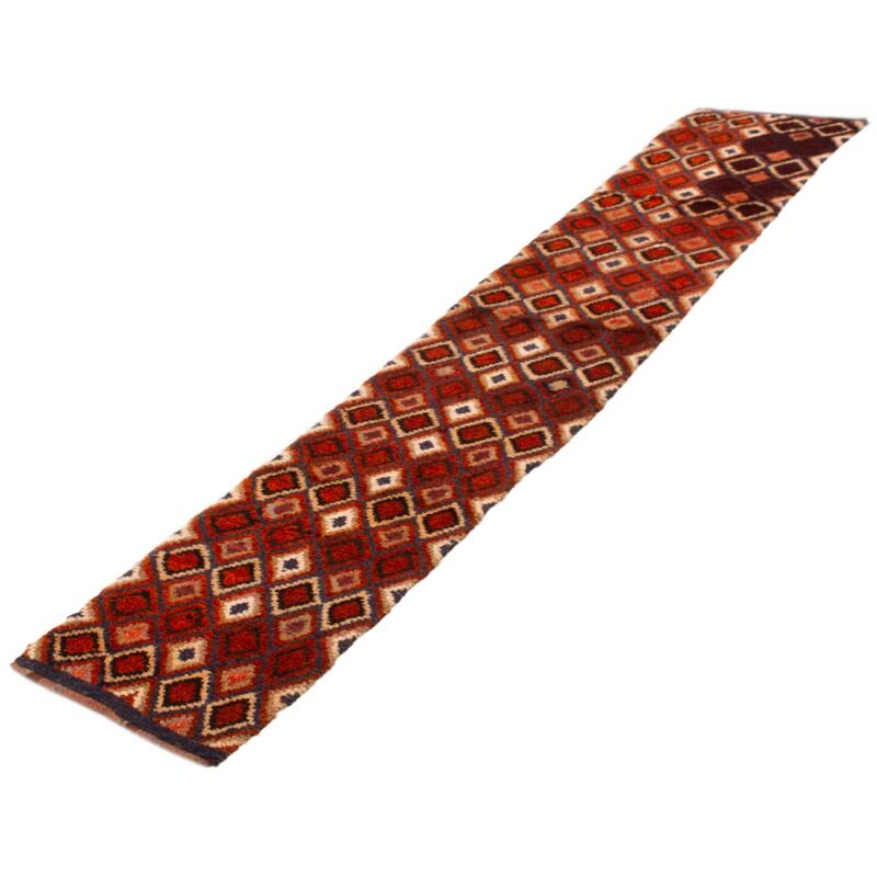 ECARPETGALLERY Hand-knotted Afghan Shiravan Red Wool Rug - 2'4 x 13'0