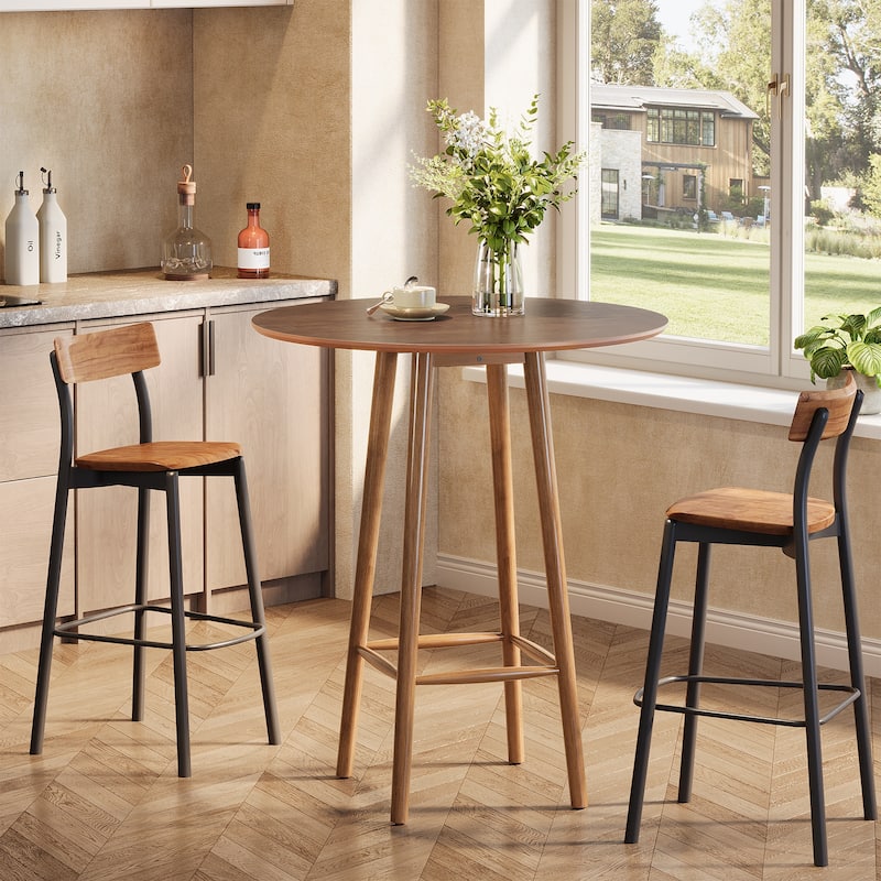 39.37" Solid Wood Round Bar Table