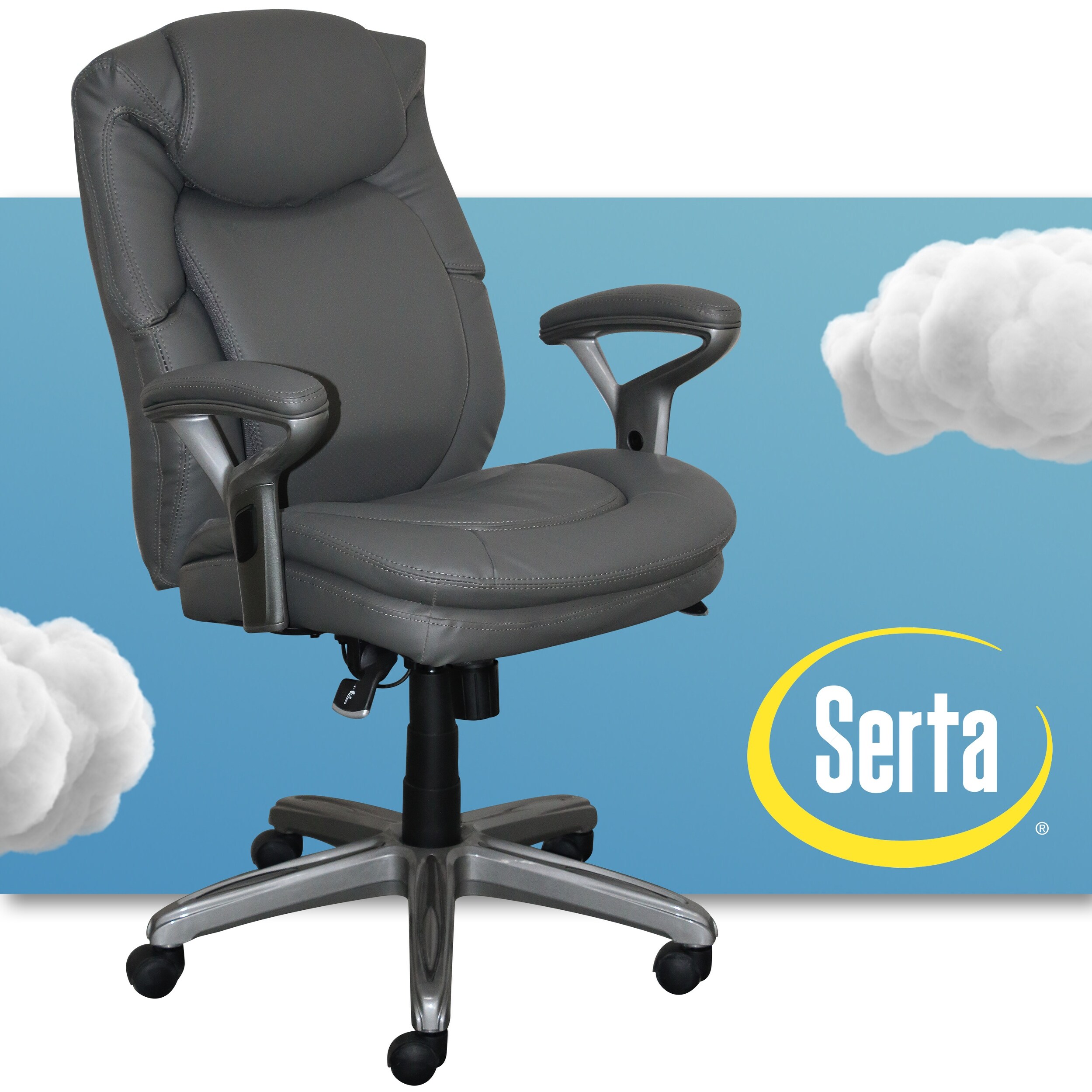 Serta Anniston Wellness by Design Mid Back Leather Office Chair