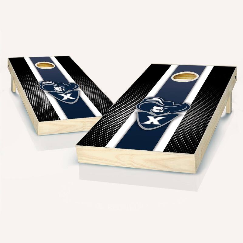 Xavier Musketeers Striped Outdoor Cornhole Board Set - Include Hole Lights