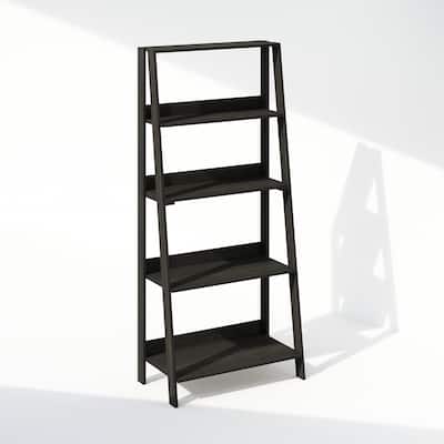 53.54 in. Tall Espresso Wood 5-Shelf Bookcase