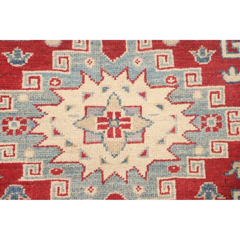 Ivory Kazak Oriental Area Rug Handmade Wool Carpet - 8'3" x 10'11"
