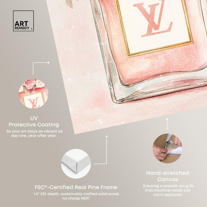 Delicate Floral Perfume Blush Canvas by Art Remedy, Gallery Wrapped