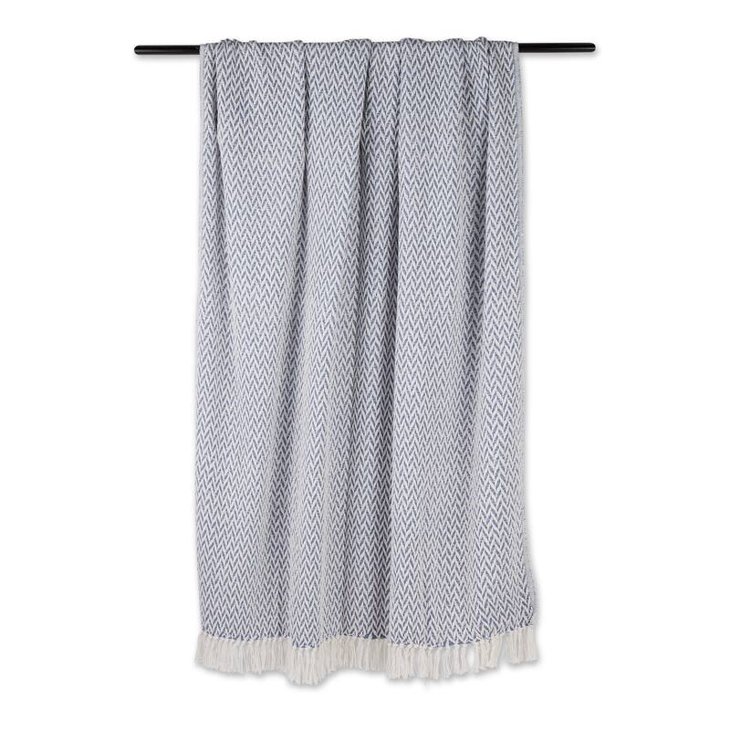Stone Handloom Chevron Throw