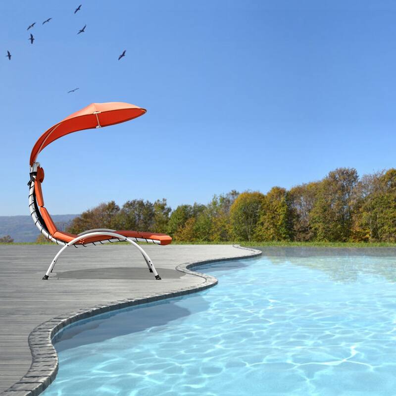 Costway Chaise Lounge Chair with Canopy Hammock Chair with Canopy