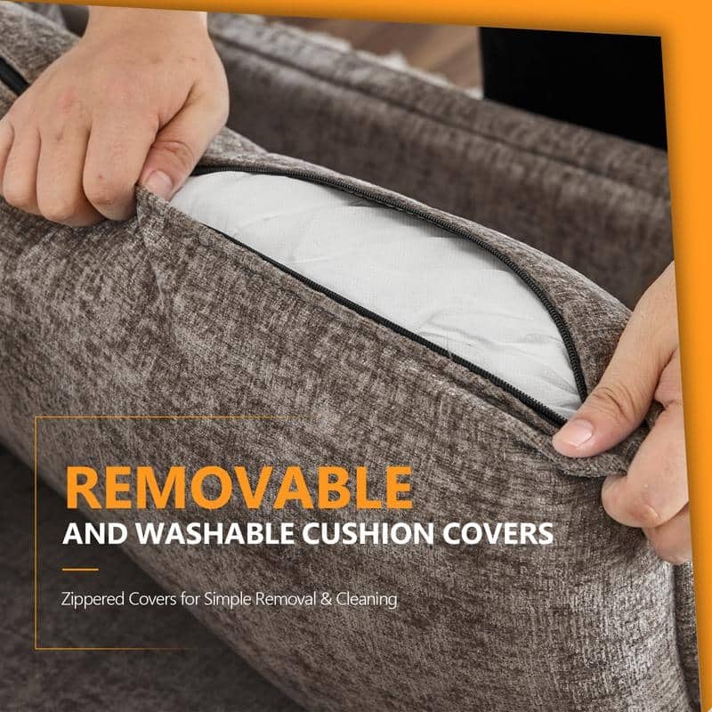 Chenille Upholstered Skirted Arm Chair Accent Chair With Thin Arms For Living Room