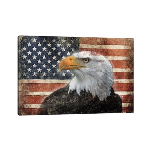 iCanvas "Eagle And Flag" by Jace Grey Canvas Print
