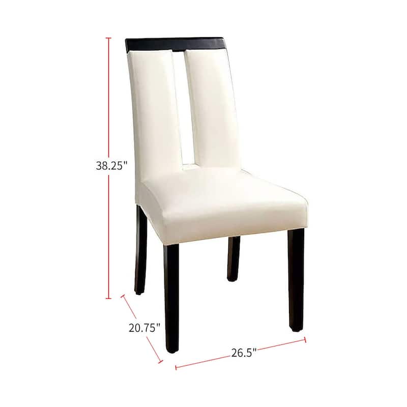 Set of 2 Leatherette Dining Chairs in Black and White - Counter Height