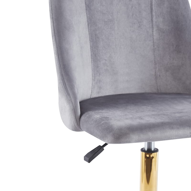 Porthos Home Rae Office Chair, Velvet Upholstery, Gold Chrome Legs