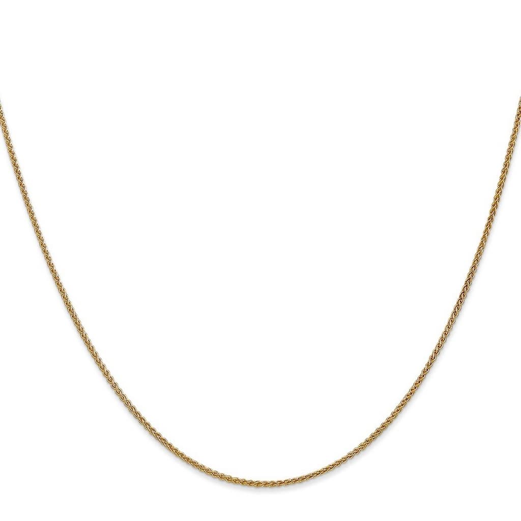 Curata 14k Yellow Gold 1.2mm Wheat Spiga Chain Necklace (Lobster)Length Options: 16 18 20