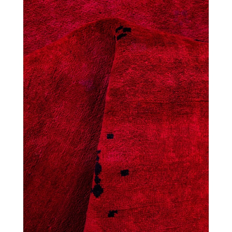 Overdyed, One-of-a-Kind Hand-Knotted Area Rug - Red - 3' 0" x 4' 7"