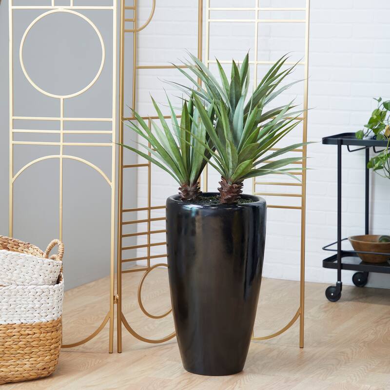 Black Fiberglass Contemporary Artificial foliage - 33 x 30 x 46