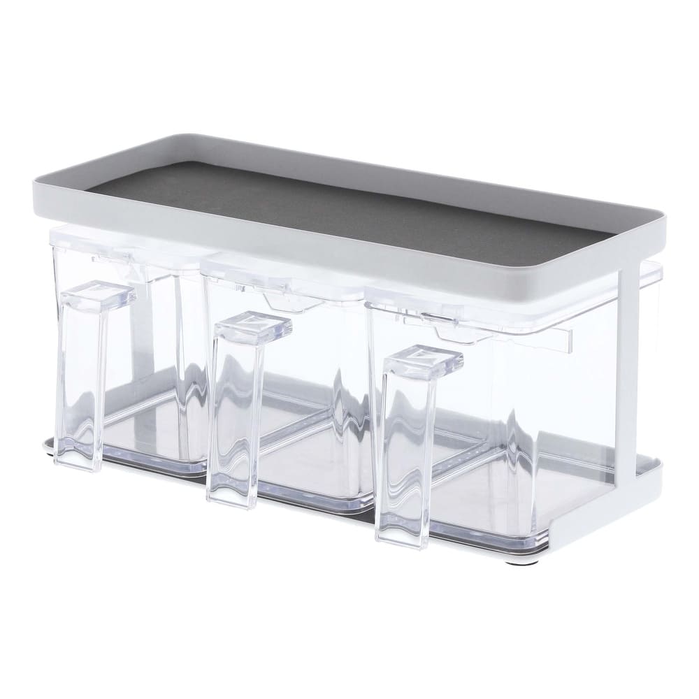 Yamazaki Home Pantry Organizer, Steel and Plastic, Triple, 8.25 cups, 1.95 liters - L 4.53 x W 10.83 x H 5.31 inches