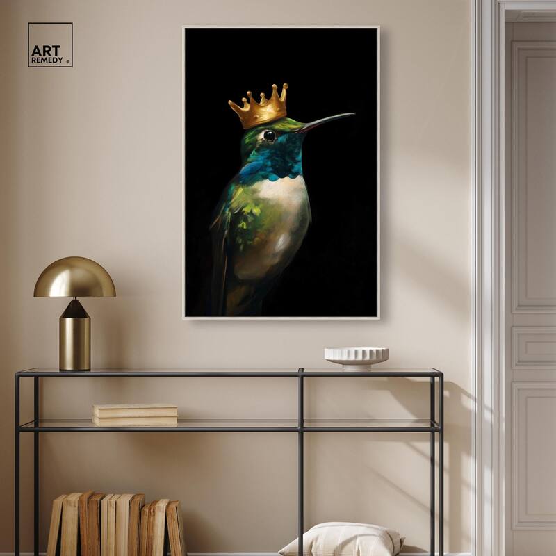 Crowned Azure Bird II Canvas by Art Remedy