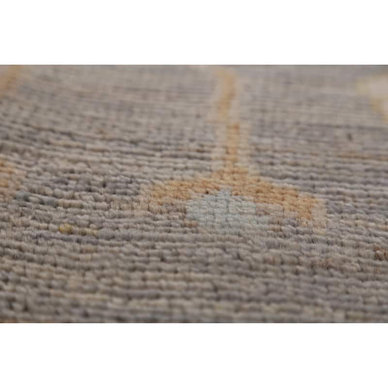 Hand Knotted Oriental 100% Wool Carpet Transitional All-Over Greys & Charcoal Oushak Area Rug - 9' 11'' X 8' 2''